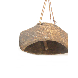 Dzwonek pasterski drewniany Vintage na sznurze XL